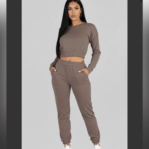 Cozy Brown Jogger Set for Women